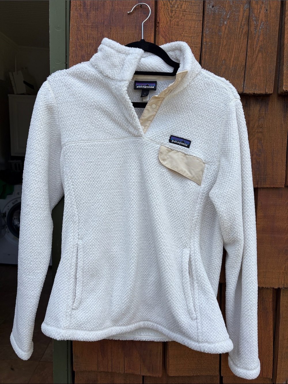 Patagonia Women’s ReTool Snap T Pullover Cream & Tan Size Large